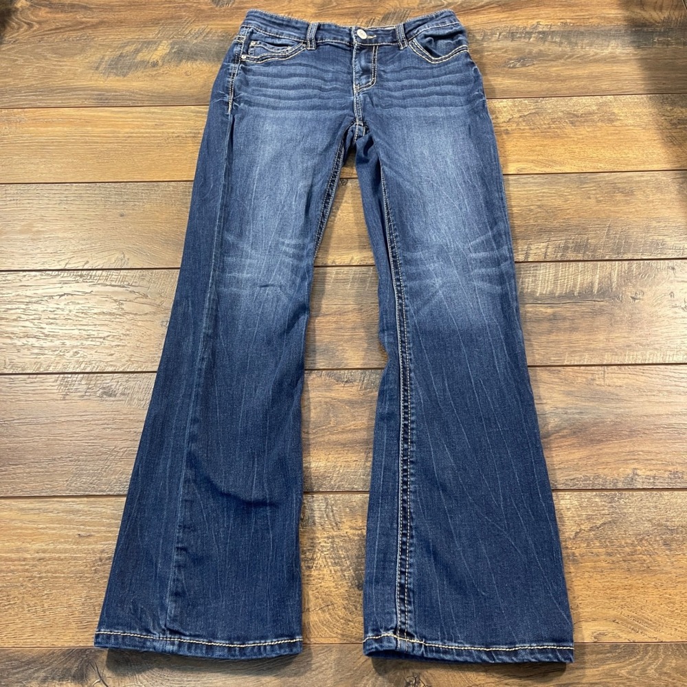 Daytrip Virgo Bootcut Jeans Women 27R Medium Wash Stretch Denim Mid Rise Western